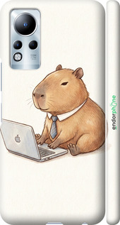 3D пластиковий матовий чехол Funny Capybara CEO Working для Infinix Note 12 - 6777m-2927 изображение 