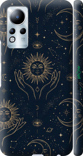3D пластиковий матовий чехол Celestial Harmony: Sun & Moon Gold Mystic Pattern для Infinix Note 11 - 6778m-2754 изображение 