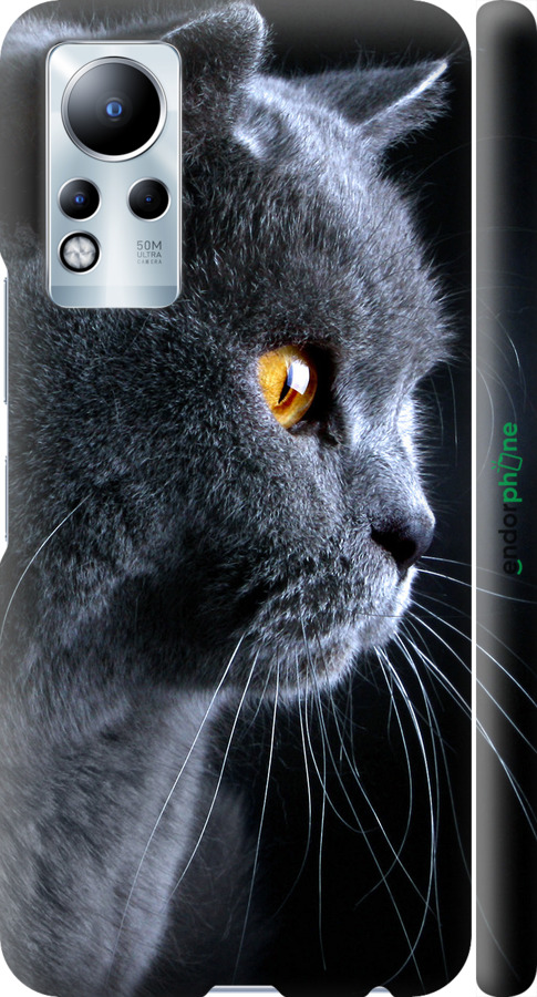 

3D пластиковий матовий чохол "Гарний кіт" для Infinix Note 11, Чорний