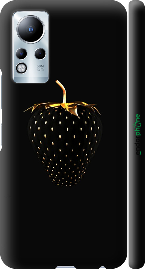 

3D пластиковий матовий чохол "Чорна полуниця" для Infinix Note 11, Чорний