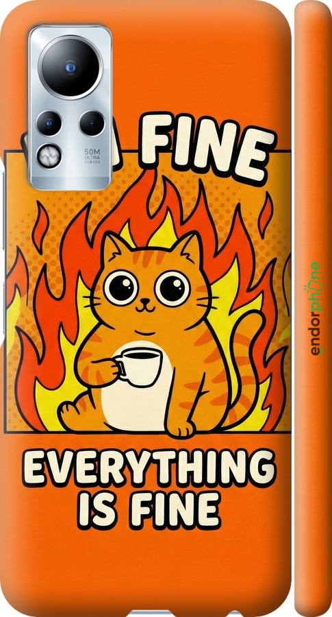 3D пластиковий матовий чехол Funny Cat для Infinix Note 12 - 6786m-2927 изображение 