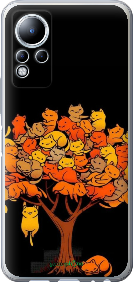 Силиконовый чехол Дерево и котики для Infinix Note 11 - 6516u-2754 изображение 