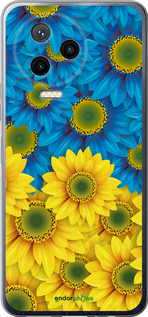 Силиконовый чехол Жёлто-голубые цветы для Infinix Note 12 (2023) - 1048u-3042 изображение 