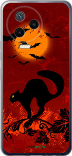 Силиконовый чехол Чёрная кошка под луной для Infinix Note 12 (2023) - 1190u-3042 изображение 