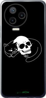 Силиконовый чехол С изображением кота и черепа для Infinix Note 12 (2023) - 6491u-3042 изображение 
