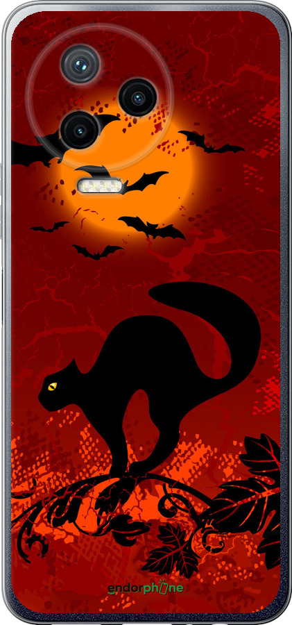 Силиконовый чехол Чёрная кошка под луной для Infinix Note 12 (2023) - 1190u-3042 изображение 