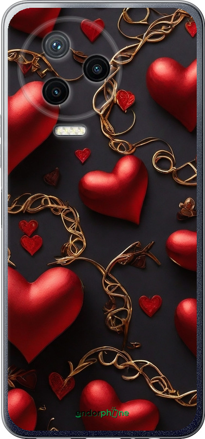 Силиконовый чехол Сердечки для Infinix Note 12 (2023) - 5831u-3042 изображение 