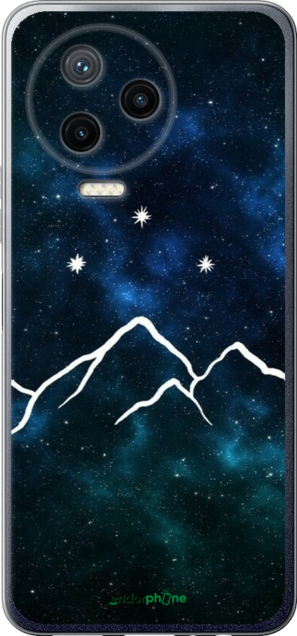 Силиконовый чехол Горы и звезды нарисованы на фоне галактики для Infinix Note 12 (2023) - 6490u-3042 изображение 