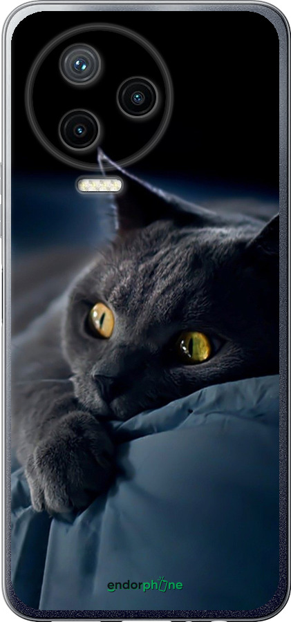 Силиконовый чехол Дымчатый кот для Infinix Note 12 (2023) - 825u-3042 изображение 