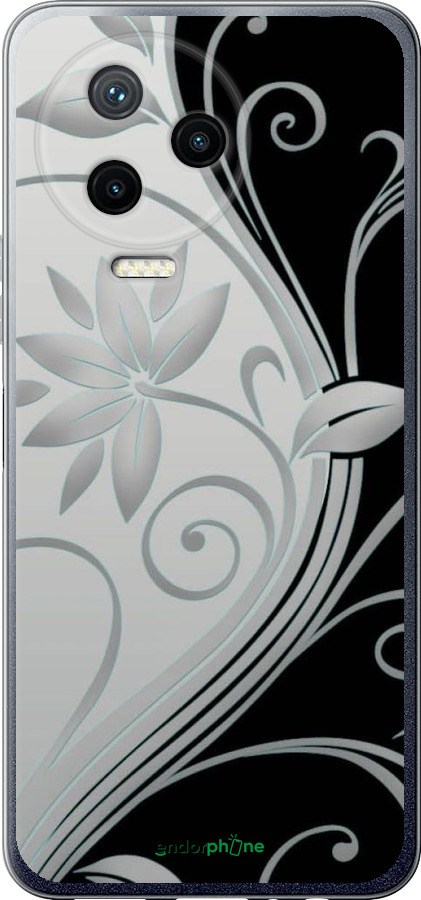 Силиконовый чехол Цветы на чёрно-белом фоне для Infinix Note 12 (2023) - 840u-3042 изображение 