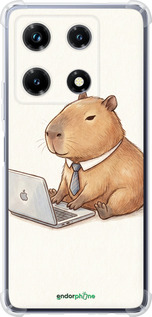 Силикон с усиленными углами чехол Funny Capybara CEO Working для Infinix Note 30 Pro - 6777sp-3427 изображение 