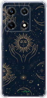 Силіконовий протиударний с посиленими кутами чехол Celestial Harmony: Sun & Moon Gold Mystic Pattern для Infinix Note 30 Pro - 6778sp-3427 изображение 