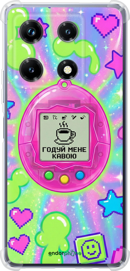 Силикон с усиленными углами чехол Y2K Aesthetic Retro Pet: Годуй мене кавою для Infinix Note 30 Pro - 6784sp-3427 изображение 