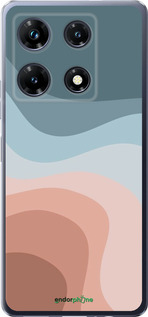 Силиконовый чехол С синими и розовыми волнами в стиле ретро для Infinix Note 30 Pro - 6532u-3427 изображение 