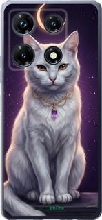 Силиконовый чехол Mystic White Cat Gothic Dark Purple Gold для Infinix Note 30 Pro - 6805u-3427 изображение 