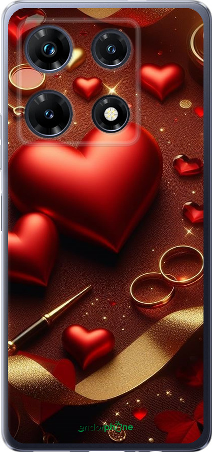 Силиконовый чехол Сердечки v3 для Infinix Note 30 Pro - 5833u-3427 изображение 