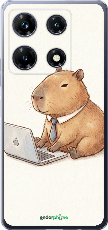 Силиконовый чехол Funny Capybara CEO Working для Infinix Note 30 Pro - 6777u-3427 изображение 