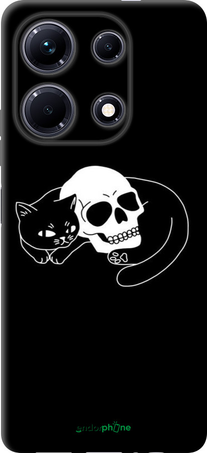 TPU чехол С изображением кота и черепа для Infinix Note 30 - 6491b-3138 изображение 