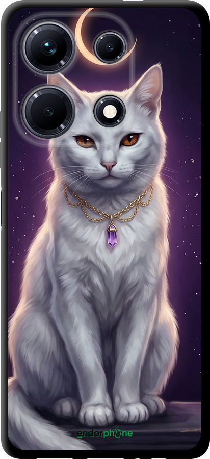 TPU чехол Mystic White Cat Gothic Dark Purple Gold для Infinix Note 30 - 6805b-3138 изображение 