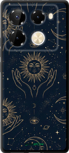 TPU чехол Celestial Harmony: Sun & Moon Gold Mystic Pattern для Infinix Note 40 Pro 4G - 6778b-3691 изображение 
