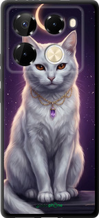 TPU чехол Mystic White Cat Gothic Dark Purple Gold для Infinix Note 40 Pro 4G - 6805b-3691 изображение 