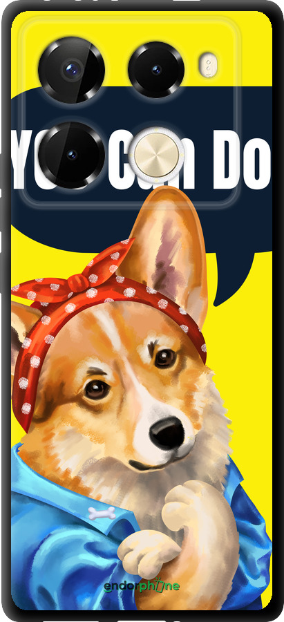 TPU чехол чехол с корги You Can Do It для Infinix Note 40 Pro 4G - 6184b-3691 изображение 