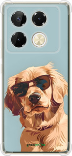 Силіконовий протиударний с посиленими кутами чехол Пес в очках для Infinix Note 40 Pro 4G - 6381sp-3691 изображение 