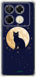 Силикон с усиленными углами чехол 'Cute Cat Celestial/Witchy' для Infinix Note 40 Pro 4G изображение 3