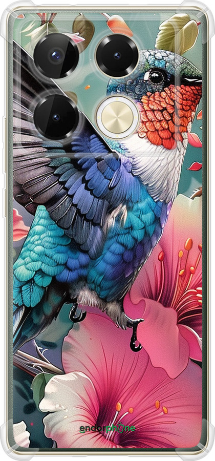 Силикон с усиленными углами чехол Сказочная колибри для Infinix Note 40 Pro 4G - 6051sp-3691 изображение 