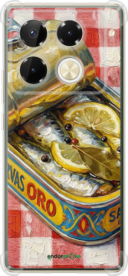 Силикон с усиленными углами чехол Vintage Sardine Tin Phone для Infinix Note 40 Pro 4G - 6772sp-3691 изображение 