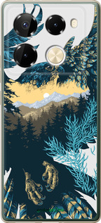 Силиконовый чехол Арт-орел на фоне природы для Infinix Note 40 Pro 4G - 3983u-3691 изображение 