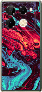 Силіконовий чехол Синя червона абстакція для Infinix Note 40 Pro 4G - 5339u-3691 изображение 