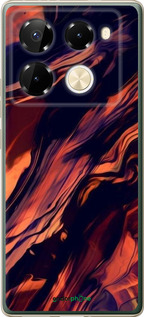 Силиконовый чехол Черно-оранжевая абстракция для Infinix Note 40 Pro 4G - 5340u-3691 изображение 