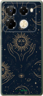 Силиконовый чехол Celestial Harmony: Sun & Moon Gold Mystic Pattern для Infinix Note 40 Pro 4G - 6778u-3691 изображение 
