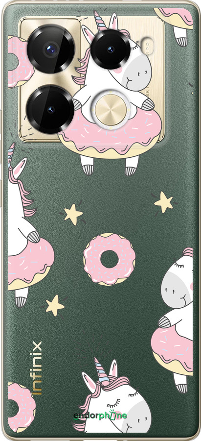 Силиконовый чехол Единорожки для Infinix Note 40 Pro 4G - 4659u-3691 изображение 