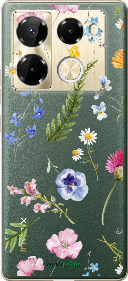 Силиконовый чехол Цветочный фон v2 для Infinix Note 40 Pro 4G - 5472u-3691 изображение 