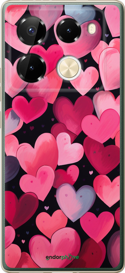 Силиконовый чехол Сердечки 4 для Infinix Note 40 Pro 4G - 5662u-3691 изображение 