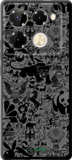 TPU чехол Чорно-сірий стікер бомбінг для Infinix Note 40 Pro+ 5G - 2432b-3801 изображение 