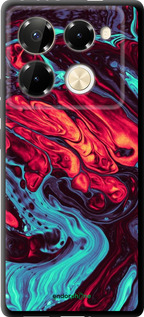 TPU чехол Синяя красная абстакция для Infinix Note 40 PRO 5G - 5339b-3690 изображение 