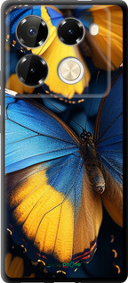 TPU чехол Желто-голубые бабочки для Infinix Note 40 PRO 5G - 6046b-3690 изображение 