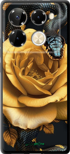 TPU чехол Black snake and golden rose для Infinix Note 40 PRO 5G - 6068b-3690 изображение 