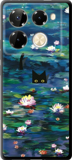 TPU чехол с изображением водяных лилий и кошек для Infinix Note 40 PRO 5G - 6257b-3690 изображение 