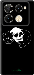 TPU чехол С изображением кота и черепа для Infinix Note 40 Pro+ 5G - 6491b-3801 изображение 