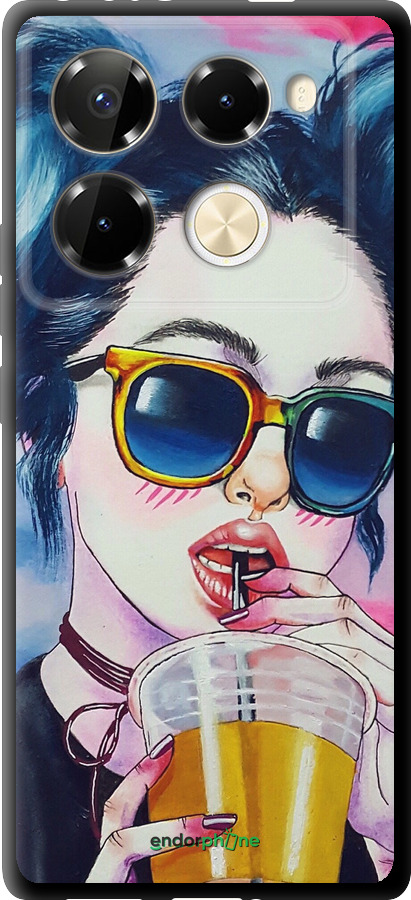 TPU чехол Арт-девушка в очках для Infinix Note 40 PRO 5G - 3994b-3690 изображение 