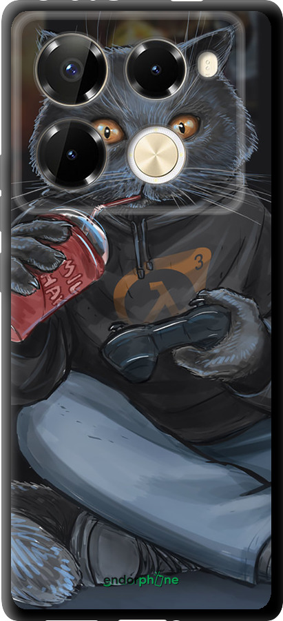 TPU чехол gamer cat для Infinix Note 40 PRO 5G - 4140b-3690 изображение 