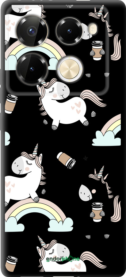TPU чехол Единорог и кофе для Infinix Note 40 PRO 5G - 4661b-3690 изображение 