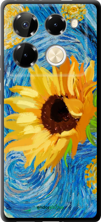 TPU чехол Цветы желто-голубые для Infinix Note 40 PRO 5G - 5308b-3690 изображение 
