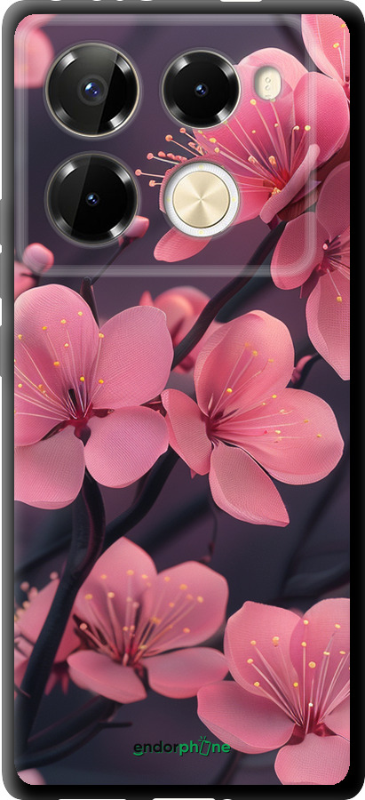 TPU чехол Пурпурная сакура для Infinix Note 40 Pro+ 5G - 6075b-3801 изображение 