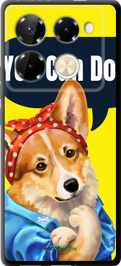 TPU чехол чехол с корги You Can Do It для Infinix Note 40 PRO 5G - 6184b-3690 изображение 