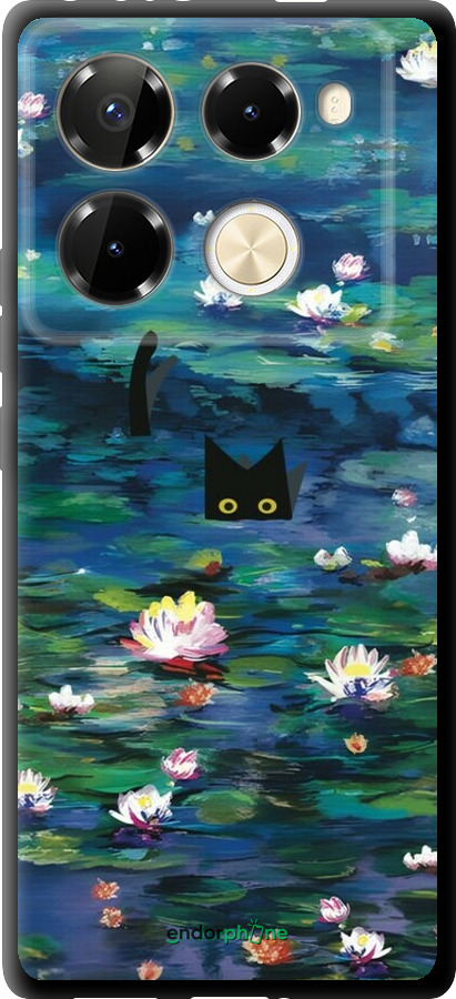 TPU чехол Чехол с изображением водяных лилий Моне и кошек для Infinix Note 40 Pro+ 5G - 6399b-3801 изображение 